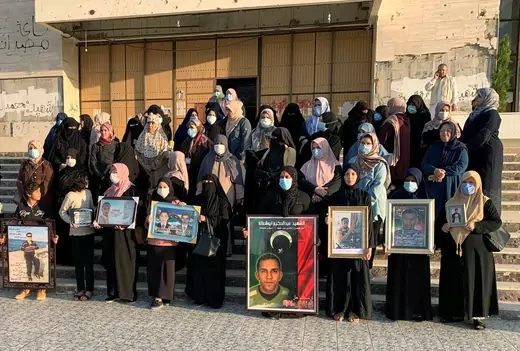 Libyan women participate in a protest in Misrata against the government after not receiving enough support following the deaths of family members due to the conflict. 