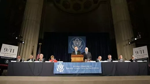 The 9/11 Commission members address the press following the release of their final report on July 22, 2004.