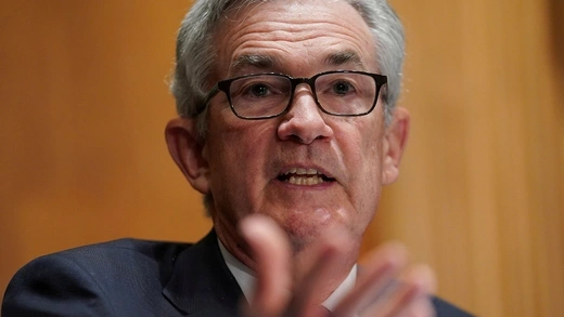 Federal Reserve Chairman Jerome Powell testifies before a U.S. Senate panel in July 2021.