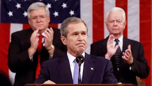 In his address to Congress, Bush defines the U.S. response to the 9/11 attacks. 