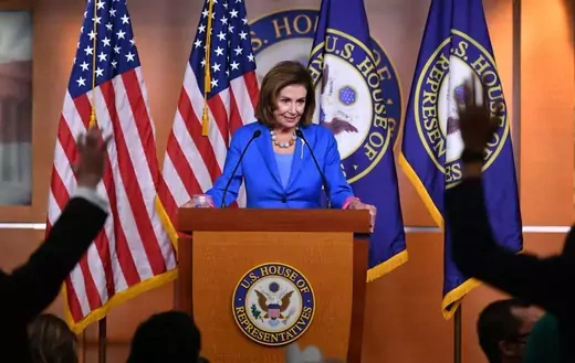US Speaker of the House, Nancy Pelosi, Democrat of California, holds her weekly press briefing on Capitol Hill in Washington, DC, on September 30, 2021.