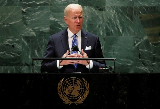 U.S. President Joe Biden addresses the 76th Session of the U.N. General Assembly in New York City, U.S., September 21, 2021.