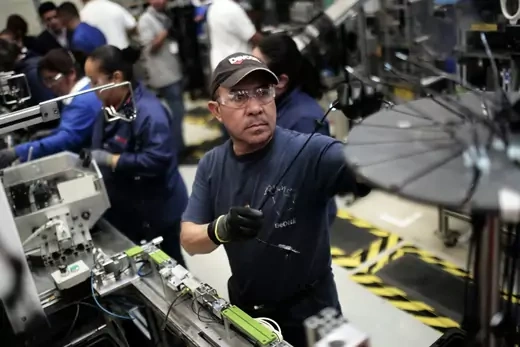 Man works in manufacturing plant in Mexico
