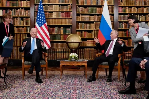 Vladimir Putin and Joe Biden meet in Geneva, Switzerland. 
