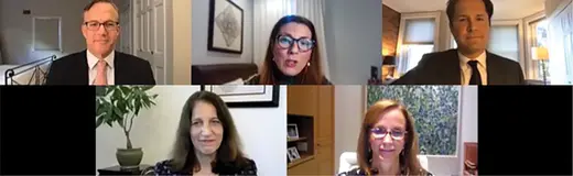 Stewart M. Patrick, Lulu Garcia-Navarro, Thomas J. Bollyky, Frances Fragos Townsend, and Sylvia Mathews Burwell speak via video conference.