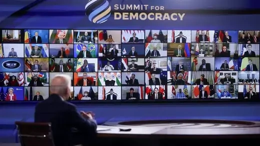 U.S. President Joe Biden at the Summit for Democracy. 