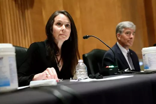 Jen Easterly, the director of the Cybersecurity and Infrastructure Security Agency, testifies at her confirmation hearing.