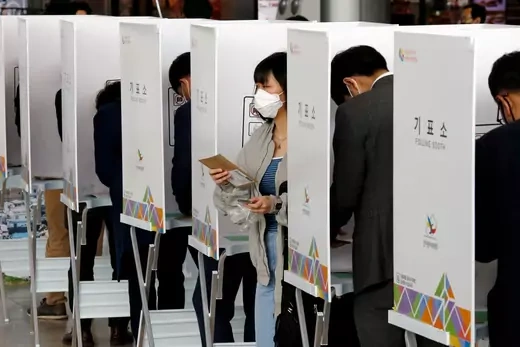 Voters in South Korean Parliamentary Election