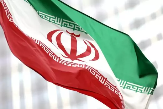Iranian flag flies in front of the UN office building, housing IAEA headquarters, amid the coronavirus disease (COVID-19) pandemic, in Vienna, Austria, May 24, 2021