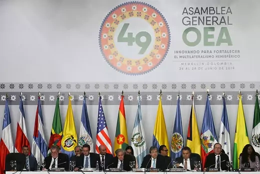 World leaders convene during the OAS’ 2019 General Assembly meeting in Colombia.