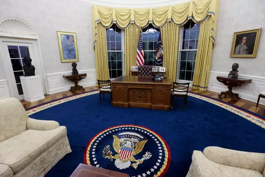 The Oval Office arranged for the new President Joe Biden on January 21, 2021.