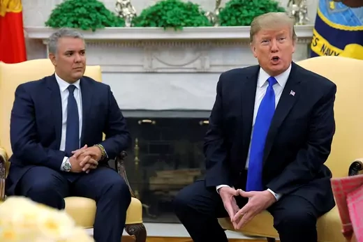 U.S. President Donald Trump and Colombian President Ivan Duque at the White House.