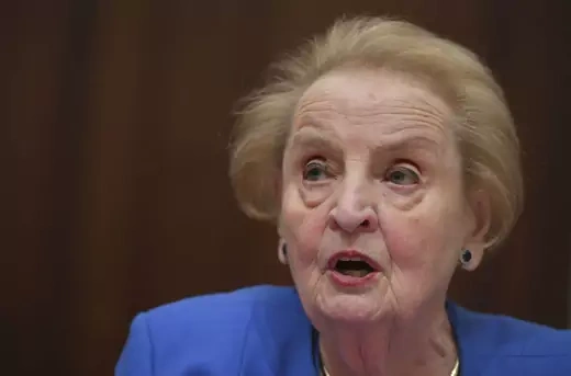 Former US Secretary of State Madeleine Albright speaks during a hearing on "National Security Implications of the Rise of Authoritarianism Around the World" at the Cannon House Office Building on Capitol Hill on February 26, 2019 in Washington,DC.