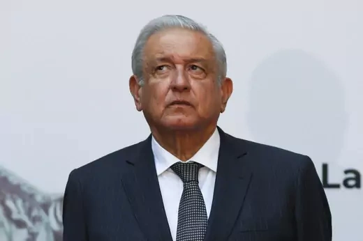 Mexican president looks up and to the left