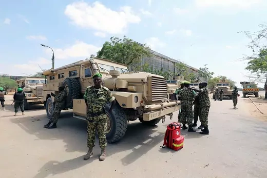 Burundian AMISOM peacekeepers prepare to leave the Jaale Siad Military academy after being replaced by the Somali military in Mogadishu.