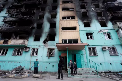 Wrecked building in Ukraine