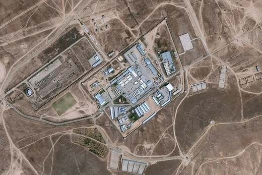 Satellite image of buildings in desert showing Salt Pit outside Kabul.