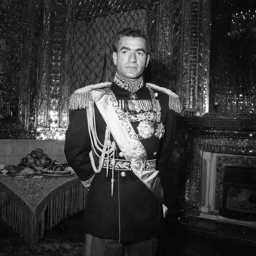 Portrait of the Shah in his uniform.