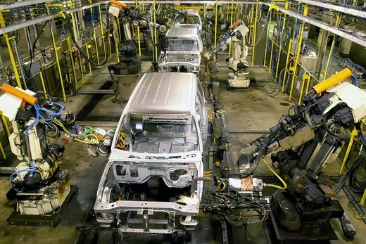 A Ford assembly plant in Louisville, Kentucky, building new SUVs.