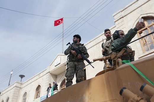 Turkish and Syrian National Army forces are deployed in Afrin.