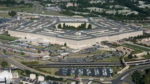 Aerial view of the Pentagon building