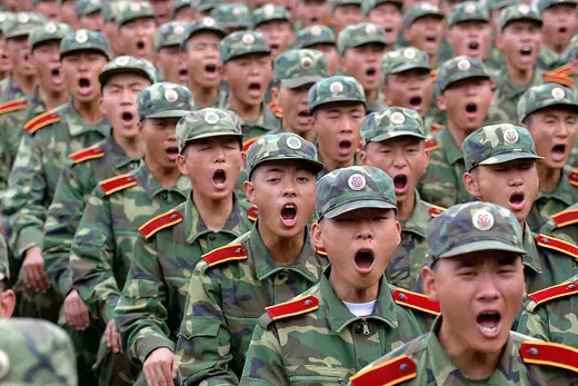 Recruits of the People's Liberation Army, the world’s largest standing military.