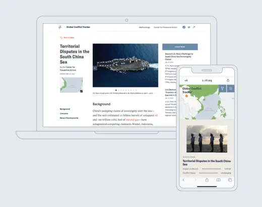The “Global Conflict Tracker” has been redesigned for ease of reading on desktop and mobile.