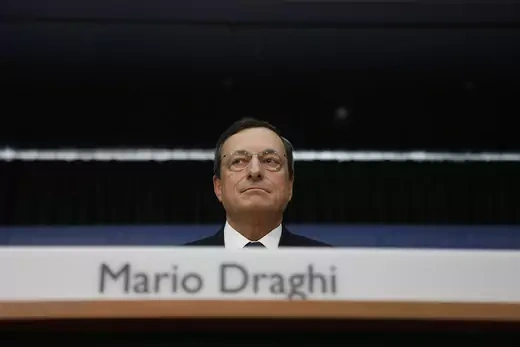European Central Bank President Mario Draghi speaks during a press conference