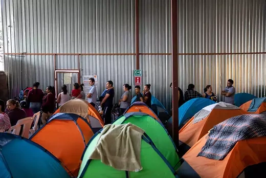 Migrants from Central America wait at a shelter in Tijuana, Mexico.