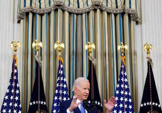 U.S. President Joe Biden takes questions as he discusses the 2022 U.S. midterm election results during a news conference on November 9, 2022.