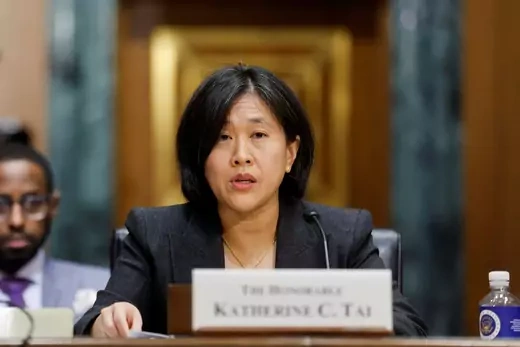 U.S. Trade Representative Katherine Tai testifies before a Senate Finance Committee hearing on President Biden's trade policy agenda on Capitol Hill in Washington, D.C.