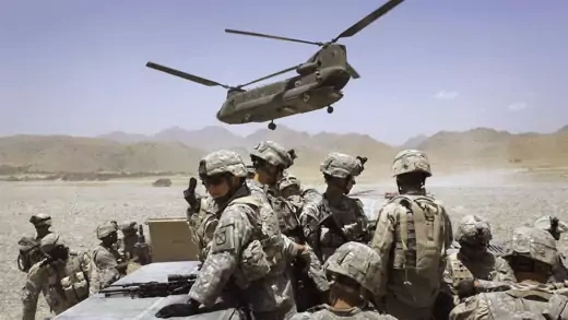 American soldiers in Afghanistan during a military operation