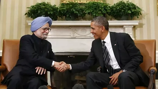 President Barack Obama with India's Prime Minister Manmohan Singh in the Oval Office. 