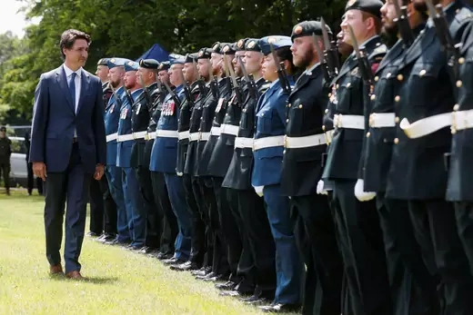 Canada's Prime Minister Justin Trudeau delivers an apology to descendants of No. 2 Construction Battalion, in Truro