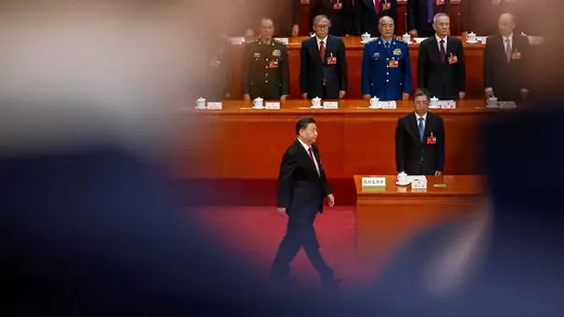 Chinese President Xi Jinping prepares to take his oath during the Third Plenary Session of the National People’s Congress.