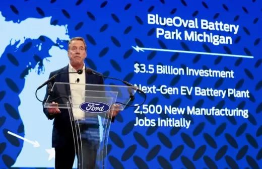 Ford Motor Company executive chairman William Clay Ford Jr. announces the company’s intention to partner with CATL to build an electric vehicle battery plant in Michigan.