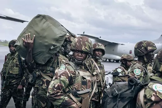 Kenyan soldiers arrive in Goma as part of the East African Community’s multinational intervention force.