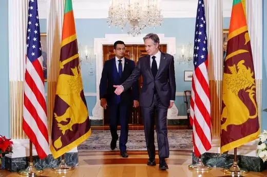 U.S. Secretary of State Antony Blinken welcomes Sri Lanka’s Foreign Minister Ali Sabry for bilateral meetings at the State Department in Washington.