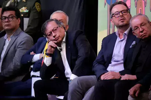 Colombian President Gustavo Petro attends event with the Colombian government's peace negotiators and members of the ELN.