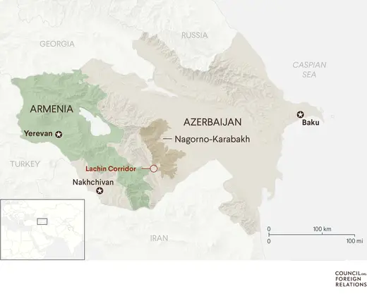 Armenia and Azerbaijan, including Nagorno-Karabakh and the Lachin Corridor