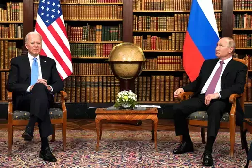 U.S. President Joe Biden and Russian President Vladimir Putin meet in Geneva, Switzerland, June 16, 2021.