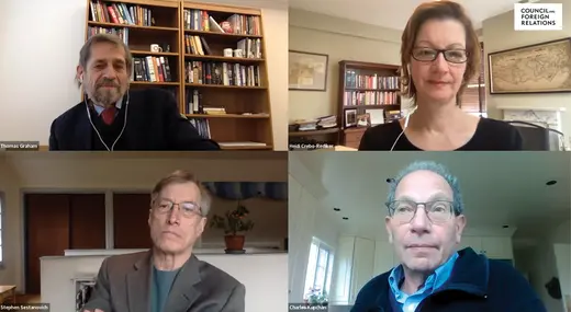 CFR Distinguished Fellow Thomas Graham, CFR Adjunct Senior Fellow Heidi Crebo-Rediker, CFR George F. Kennan Senior Fellow for Russian and Eurasian Studies Stephen Sestanovich, and CFR Senior Fellow Charles A. Kupchan 