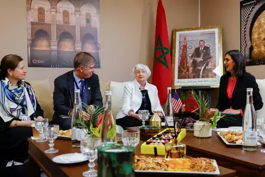 U.S. Treasury Secretary Janet Yellen and Morocco Finance Minister Nadia Fettah Alaoui