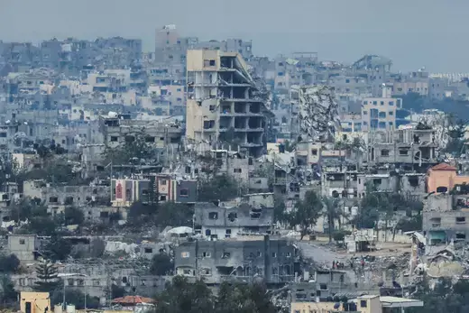 View of destroyed buildings in Gaza 