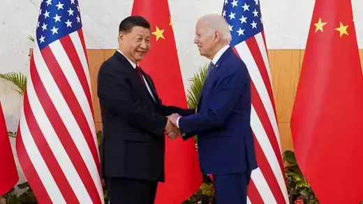 U.S. President Joe Biden shakes hands with Chinese President Xi Jinping at the G20 summit in Bali, Indonesia, in 2022.