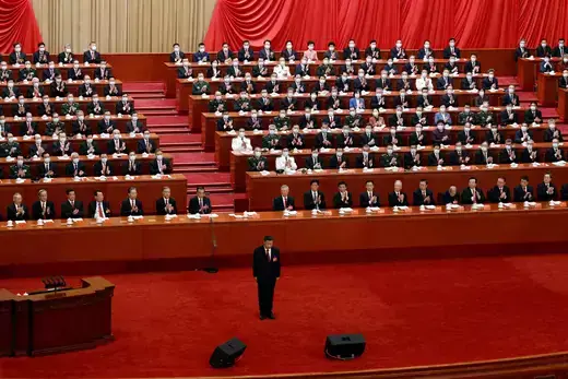 Chinese President Xi Jinping attends the opening ceremony of the 20th National Congress of the Communist Party of China, at the Great Hall of the People in Beijing, China.