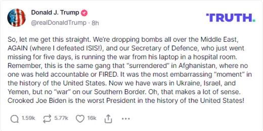 Trump Truth Social Post