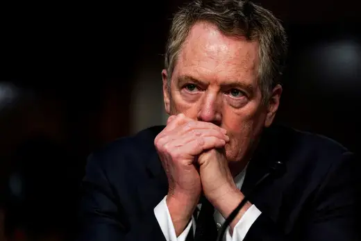 U.S. Trade Representative Robert Lighthizer listens during a Senate Finance Committee hearing on President Donald Trump's 2020 Trade Policy Agenda on Capitol Hill in Washington, D.C.