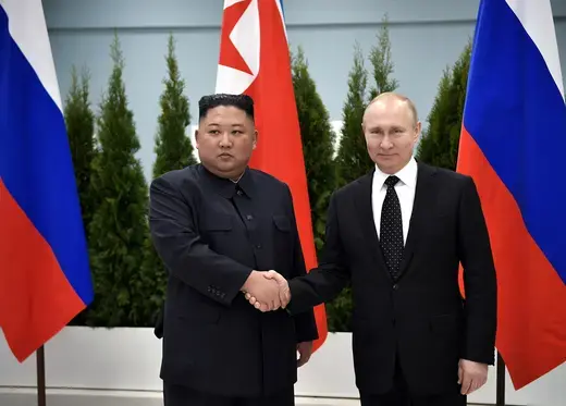  North Korean Supreme Leader Kim Jong-Un Meets Russian President Vladimir Putin in Vladivostok (April 25, 2019).