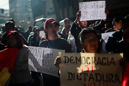 Photo of supporters of Bolivian President Luis Arce